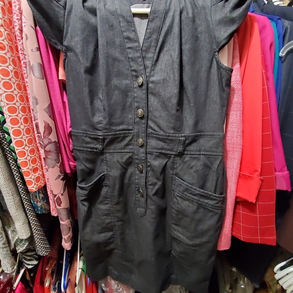 ICE Black Denim Dress Sz 6 Excellent USED - Picture 2 of 4